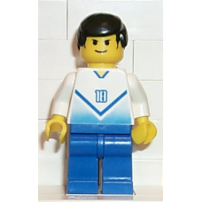 soc094 Soccer Player White-Blue Team with shirt 18 